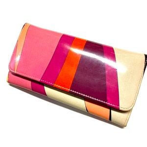 EMILIO PUCCI VINTAGE PRINTED PVC LONG WALLET ARTISTIC PASTEL